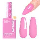 Beetles First Crush pink gel polish bottle with soft shade for at-home manicure.
