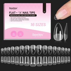 Beetles Flat-X almond-square tip pack for secure nail extensions