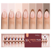 Beetles Cappuccino Mousse French Tip nails for an at-home chic manicure