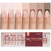 Beetles French Tip press-on nails Mocca Mousse for quick salon-like results at home.