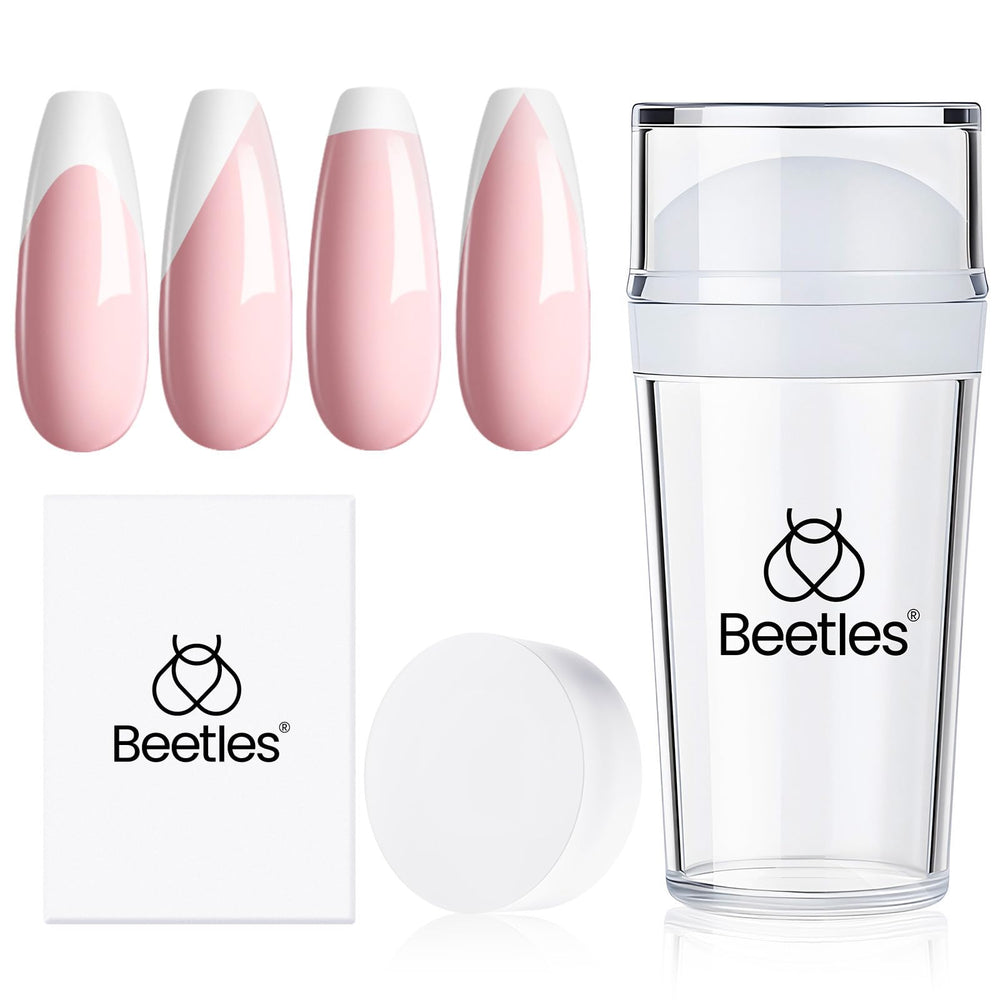 Beetles French Tip Stamp Kit with clear stamper for precise home nail art.