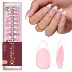 Beetles French Tips press-on nails in pink kit for quick stylish manicures at home
