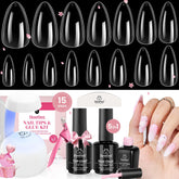 Beetles Gel Nail Kit Clear Almond Medium tips for precise extensions