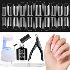 Beetles Gel Nail Kit Medium Square UV lamp enables quick at-home manicures