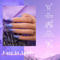 Beetles Gel Polish application step highlighting easy at-home manicure