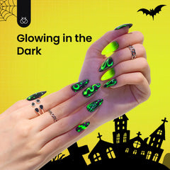 Beetles glow effect lasts 5-10 minutes after lamp exposure.