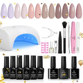 Beetles gel nail polish kit with UV light for at home manicure.