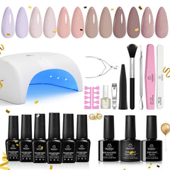 Beetles gel nail polish kit with UV light for at home manicure.