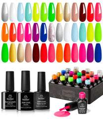 Beetles gel nail polish set with 20 neon colors for vibrant manicures