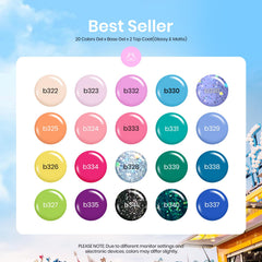 Beetles Gel Nail Polish Set 20 shades pastel neon for DIY nail art.