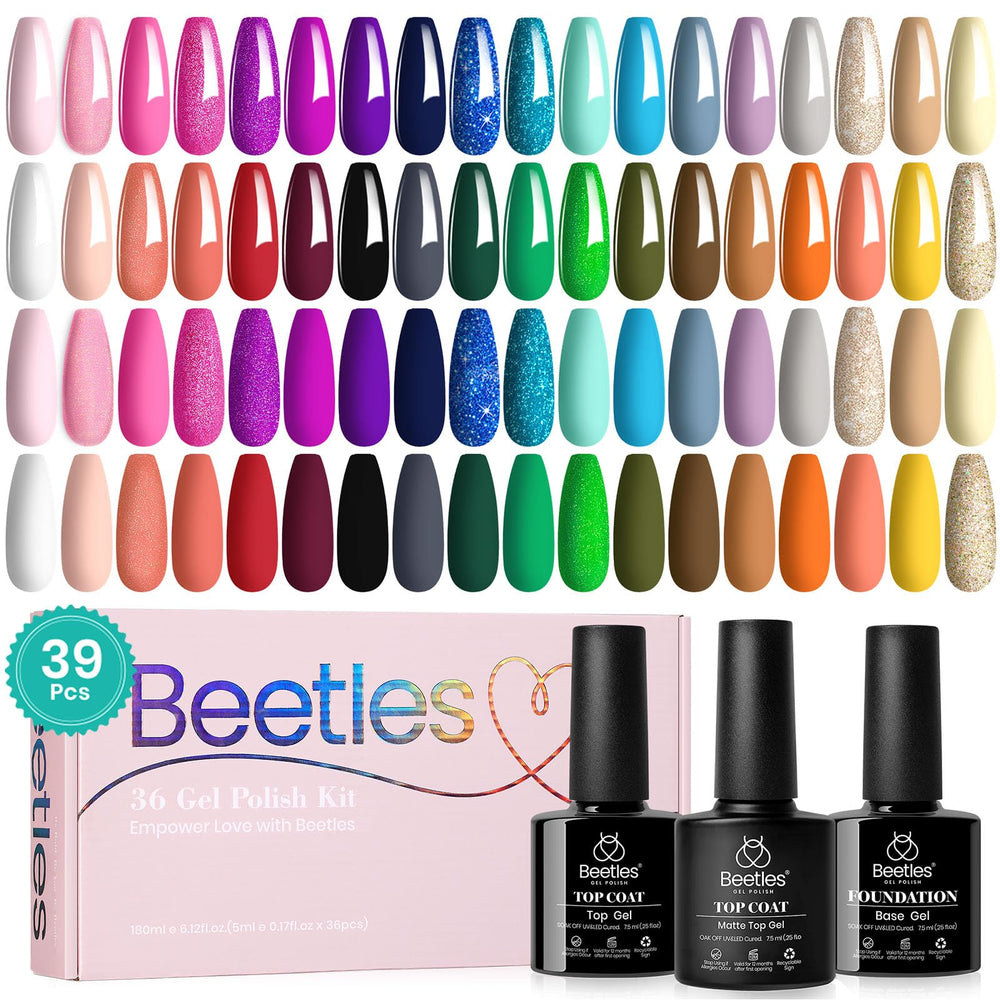 Beetles Gel Nail Polish Set 36-color assortment for versatile at-home manicures