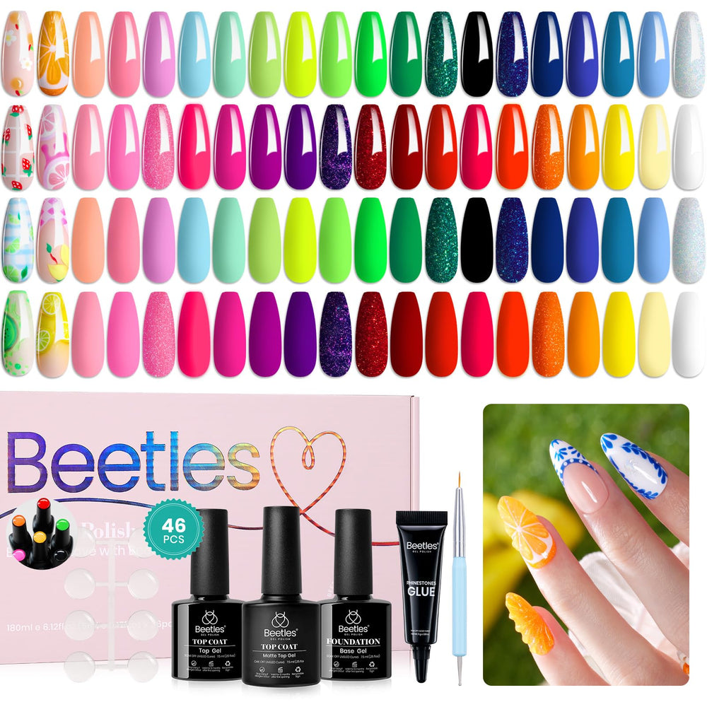 Beetles Gel Nail Polish Set with 36 colors for versatile at-home manicures.