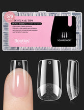 Beetles Gel Nail Tips Etch-X square short with strong adhesion for long wear