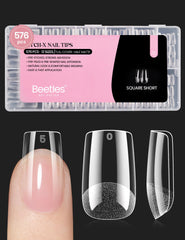 Beetles Gel Nail Tips Etch-X square short with strong adhesion for long wear