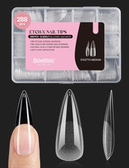 Beetles Gel Nail Tips Etch-X stiletto medium 288pcs ready for precise fitting