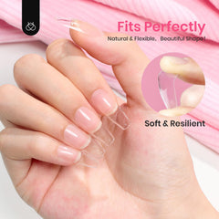 Edge-thin tips for a seamless blend with natural nails.