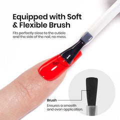 Beetles Gel Polish No Wipe Top Coat brush-close-up for quick, mess-free application.