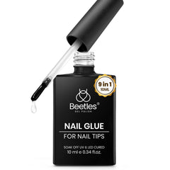 Beetles Gel Polish 9-in-1 nail glue bottle closeup for a strong, dependable bond.