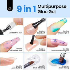 Beetles Gel Polish 9-in-1 nail glue on tips demonstrates easy tip adhesion.