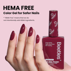 Beetles Burgundy Red Gel Polish self-leveling formula delivers even coats.