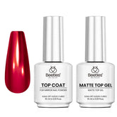 Beetles Gel Polish Chrome Top Coat bottle delivers a durable mirror finish.