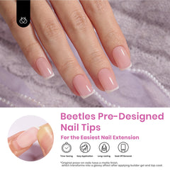 Beetles pink short square tips enable easy DIY nail art and lasting wear.
