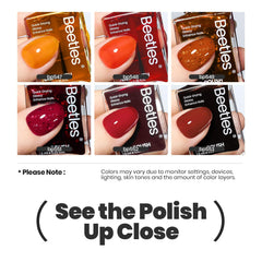 Beetles Golden Harvest bottle display highlighting six colors in a sleek package