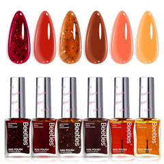 Beetles Gel Polish Golden Harvest swatches showing six quick-dry colors