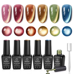Beetles Golden Mirage lake blue cat eye gel polish for autumn-inspired nails