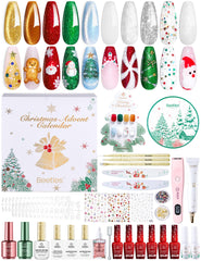 Beetles Gel Polish Merry Glitzmas Gift Box with festive nail art surprises for holidays.