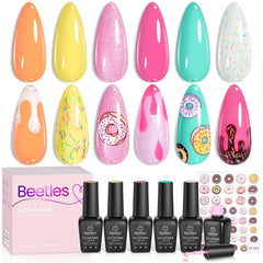 Beetles Gel Polish Orange Sunshine on nails for a vibrant summer manicure