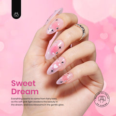 Beetles Gel Polish Pink Set jelly pink swatch showing translucent shine.