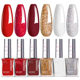 Beetles Gel Polish red bottle with glitter burgundy for vibrant holiday nails