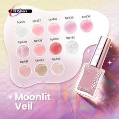 Beetles Gel Polish Set 12 Colors bottles closeup with glossy finish.