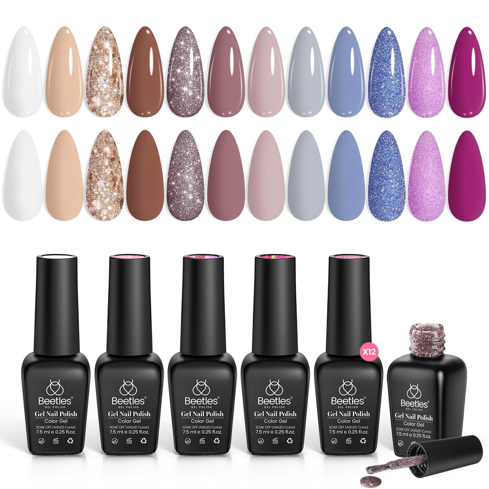 Beetles Gel Polish Amber Twilight bottle showcases an autumn-ready shade for chic nails.
