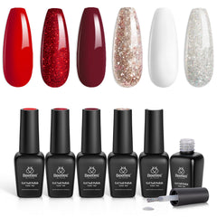 Beetles Gel Polish Snow White Sparkle for a bright holiday manicure with shimmer.