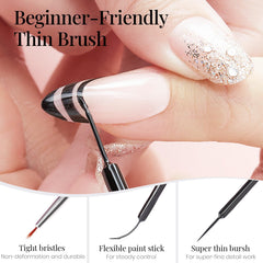 Beetles swirl-line art for trendy nail designs and abstract patterns.