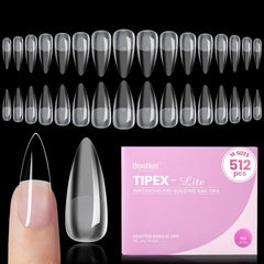 Beetles Tipex Lite apex nail tip close-up showing natural fit for DIY nails.
