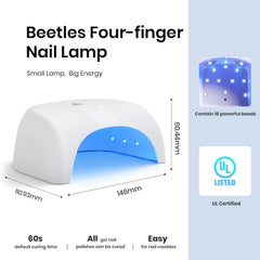 Beetles Gel Polish UV LED Nail Lamp side profile for space-saving home use