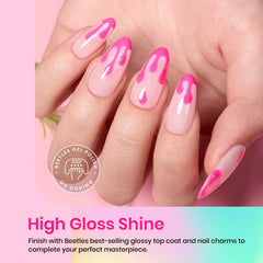 Beetles Gel Polish Yellow Daisy on nails for a sunny everyday look