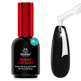 Beetles Gel Top Coat bottle front with branding for high-gloss salon look