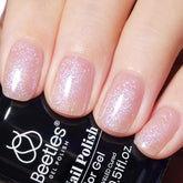 Beetles Glitter Gel Nail Polish bottle showing purple jelly shimmer for chic nails.