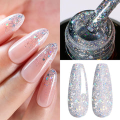 Beetles Glitter Gel Polish bottle showing silver chrome shine for dazzling nails