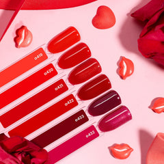 Beetles glossy red gel polish bottle for lasting shine.