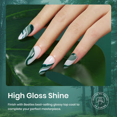 Beetles Green Gel Polish Palace Green shade for elegant nails.