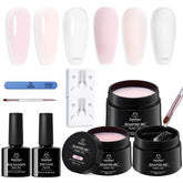 Beetles Hard Gel Kit with three color options for versatile salon extensions.