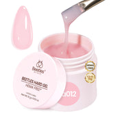 Beetles HEMA-free hard gel nails in mini jar for sensitive nails and salon-grade results.