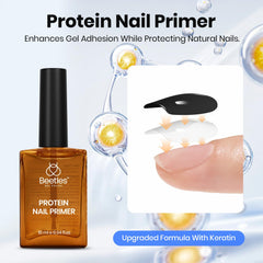 Beetles HEMA-free Top Coat bottle adds shiny protection without irritation.
