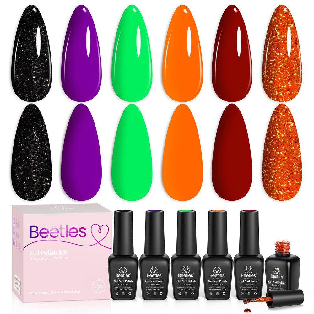 Beetles Gel Polish Hocus Pocus orange shade for vibrant autumn nails and lasting color.