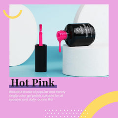 Beetles hot pink gel art close-up highlighting glossy neon finish.